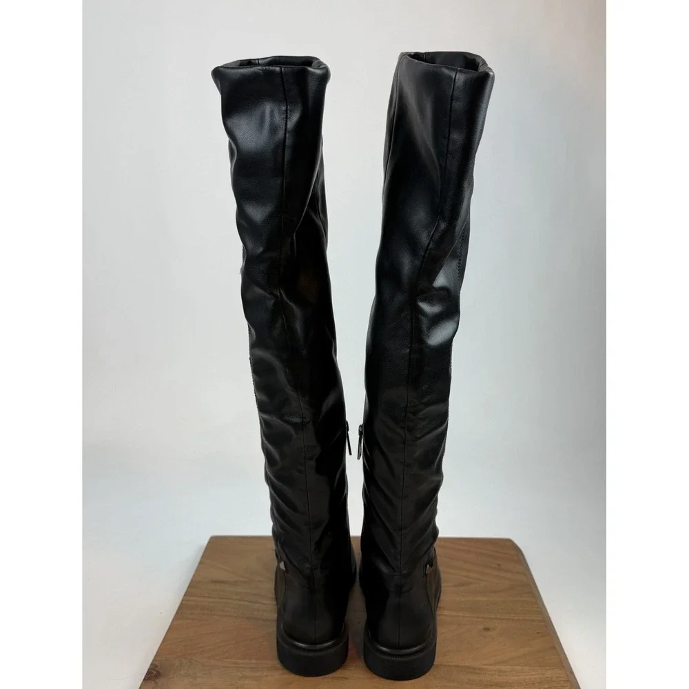 New Womens Franco Sarto Angeli Black Over the Knee Boots Shoes Size 8 M‎